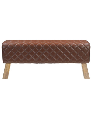 panchina 110 x 30 x 45 cm Pelle Vera Marrone diamante