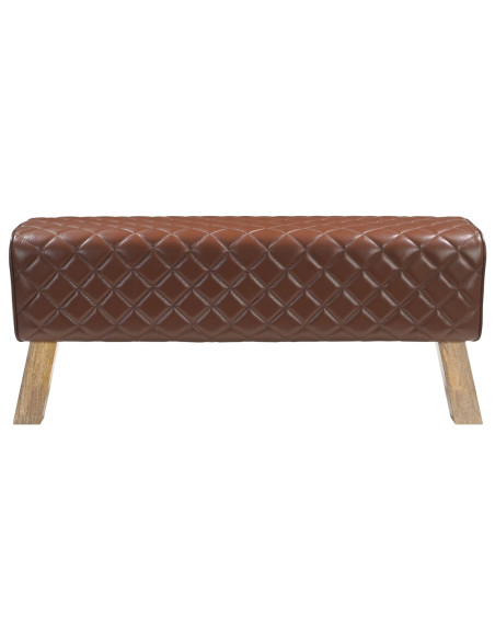 panchina 110 x 30 x 45 cm Pelle Vera Marrone diamante