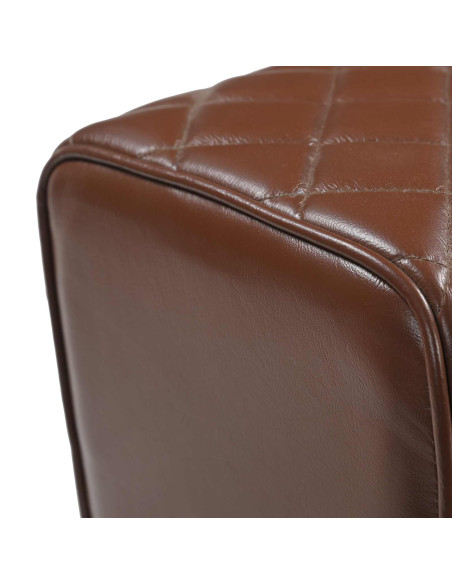 panchina 110 x 30 x 45 cm Pelle Vera Marrone diamante