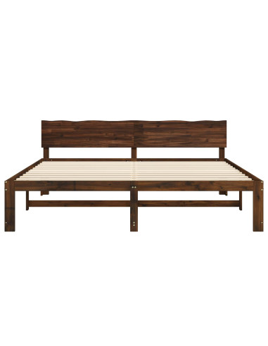 Letto matrimoniale con testiera ROSTOCK Marrone Scuro