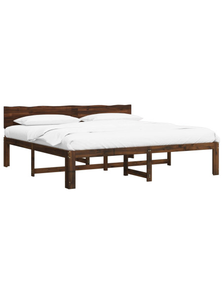 Letto matrimoniale con testiera ROSTOCK Marrone Scuro