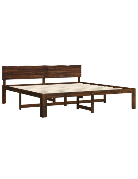 Letto matrimoniale con testiera ROSTOCK Marrone Scuro
