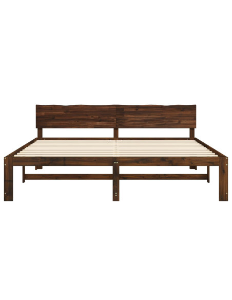 Letto matrimoniale con testiera ROSTOCK Marrone Scuro