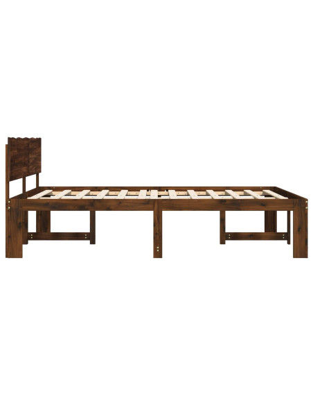 Letto matrimoniale con testiera ROSTOCK Marrone Scuro