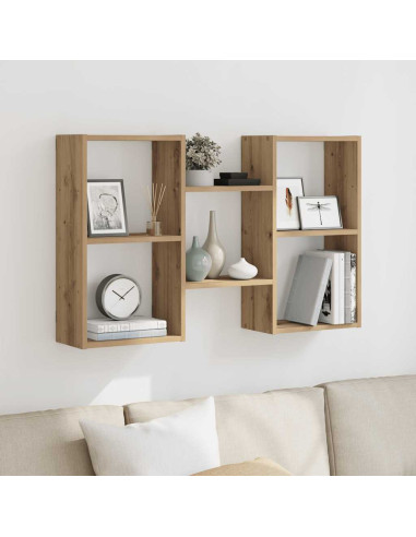 Scaffale a Parete Rovere Artigianale 96x18x60 cm in Truciolato