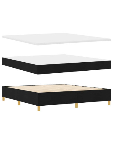Letto a molle con testiera Nero 180 x 200 cm Tessuto