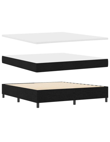 Letto a molle con cuscino Nero 200 x 180 cm Tessuto