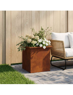 Fioriera da giardino con LED Ruggine 40 x 40 x 40 cm