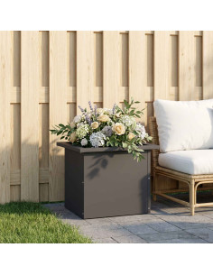 Fioriera da giardino con LED Nero 30 x 40 x 30 cm Acciaio