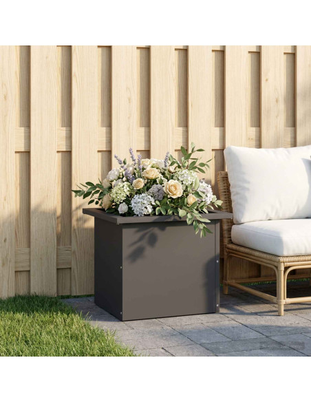 Fioriera da giardino con LED Nero 30 x 40 x 30 cm Acciaio
