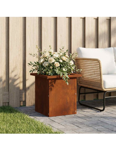 Fioriera da giardino con LED Ruggine 30 x 30 x 30 cm