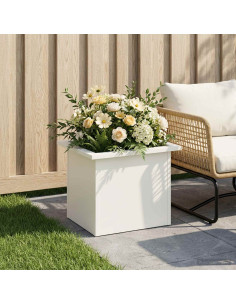 Fioriera da giardino con LED Bianco 30 x 40 x 30 cm Acciaio
