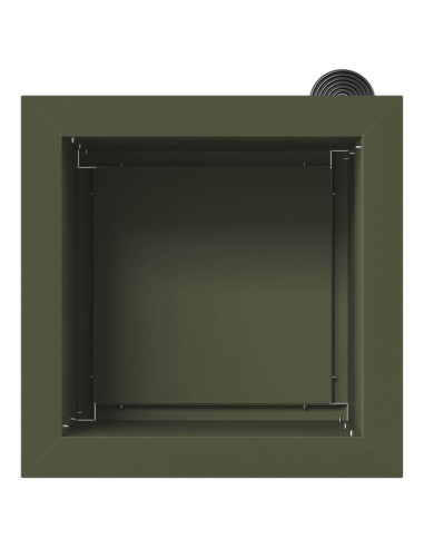 Fioriera da giardino con LED 2 pz Verde Oliva 30 x 30 x 30 cm
