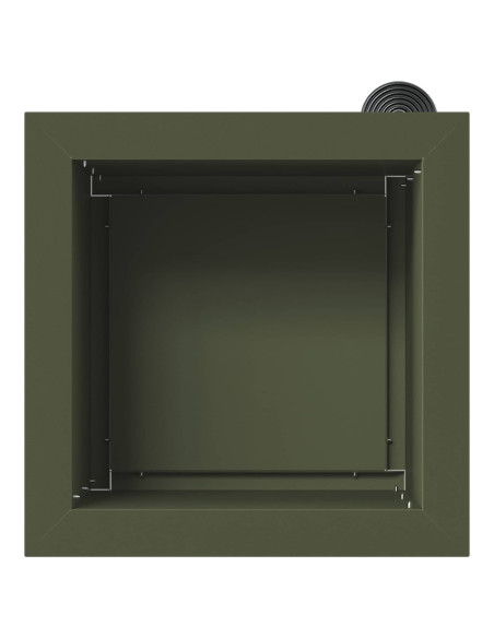 Fioriera da giardino con LED 2 pz Verde Oliva 30 x 30 x 30 cm