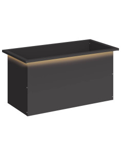 Fioriera da giardino con LED Nero 40 x 80 x 40 cm Acciaio 2