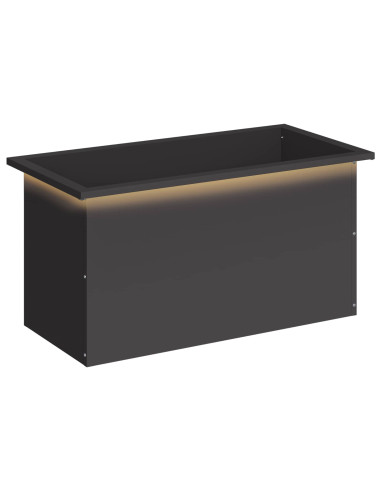 Fioriera da giardino con LED Nero 40 x 80 x 40 cm Acciaio