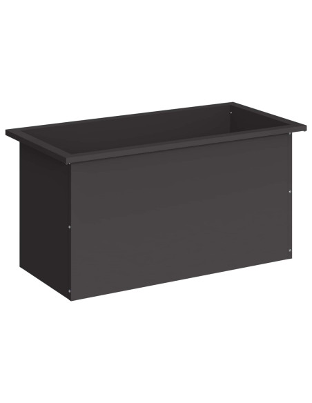 Fioriera da giardino con LED Nero 40 x 80 x 40 cm Acciaio