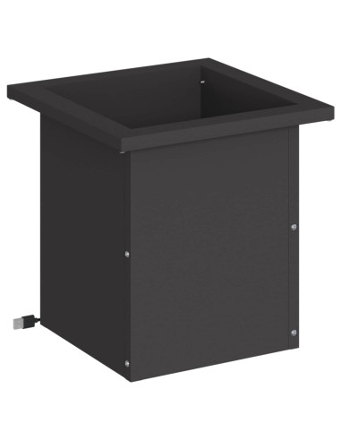 Fioriera da giardino con LED Nero 30 x 30 x 30 cm Acciaio