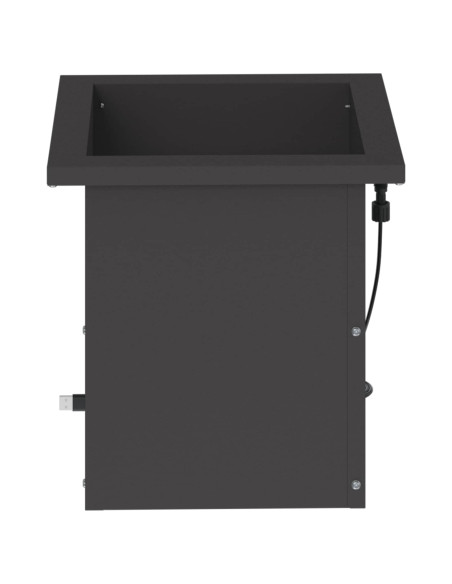 Fioriera da giardino con LED Nero 30 x 30 x 30 cm Acciaio