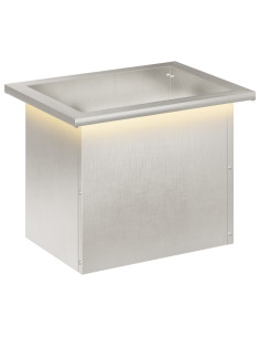 Fioriera da giardino con LED Argento 30 x 40 x 30 cm 2