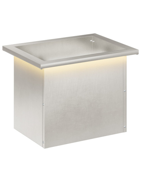 Fioriera da giardino con LED Argento 30 x 40 x 30 cm