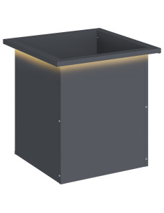 Fioriera da giardino con LED Antracite 40 x 40 x 40 cm Acciaio 2