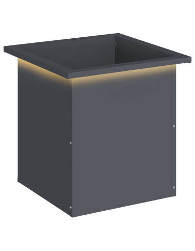 Fioriera da giardino con LED Antracite 40 x 40 x 40 cm Acciaio