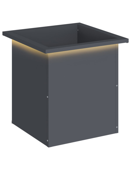 Fioriera da giardino con LED Antracite 40 x 40 x 40 cm Acciaio
