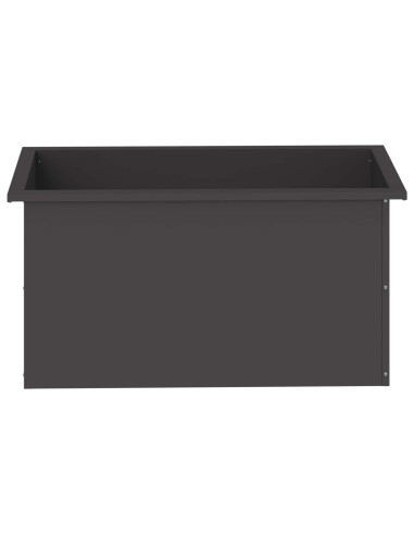 Fioriera da giardino con LED 2 pz Nero 40 x 80 x 40 cm Acciaio