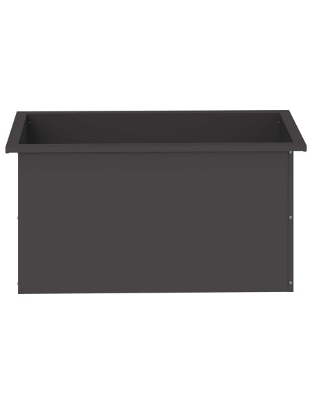 Fioriera da giardino con LED 2 pz Nero 40 x 80 x 40 cm Acciaio