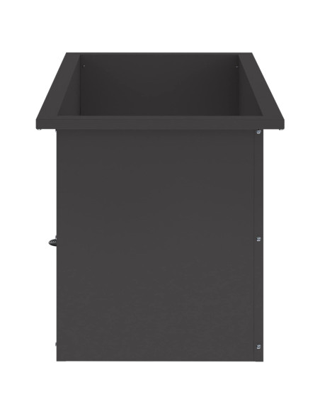 Fioriera da giardino con LED 2 pz Nero 40 x 80 x 40 cm Acciaio