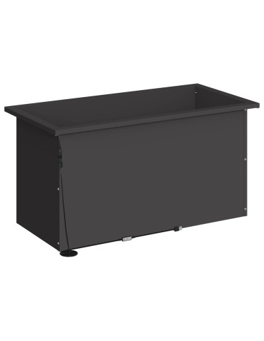 Fioriera da giardino con LED 2 pz Nero 40 x 80 x 40 cm Acciaio