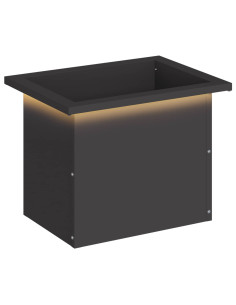 Fioriera da giardino con LED Nero 30 x 40 x 30 cm Acciaio 2