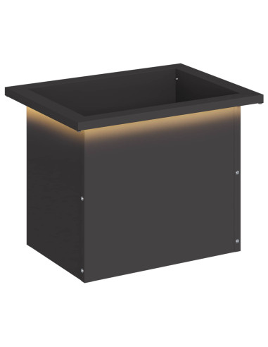 Fioriera da giardino con LED Nero 30 x 40 x 30 cm Acciaio
