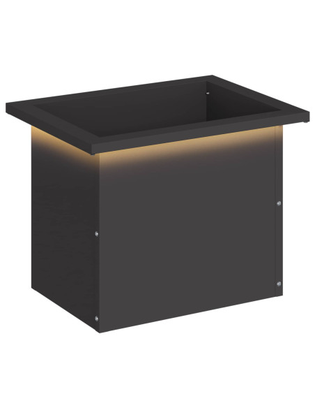 Fioriera da giardino con LED Nero 30 x 40 x 30 cm Acciaio
