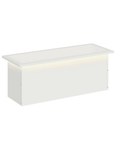Fioriera da giardino con LED Bianco 30 x 80 x 30 cm Acciaio 2