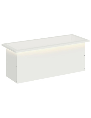 Fioriera da giardino con LED Bianco 30 x 80 x 30 cm Acciaio