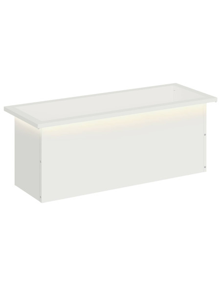 Fioriera da giardino con LED Bianco 30 x 80 x 30 cm Acciaio