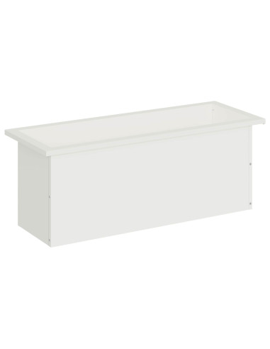 Fioriera da giardino con LED Bianco 30 x 80 x 30 cm Acciaio