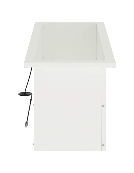 Fioriera da giardino con LED Bianco 30 x 80 x 30 cm Acciaio