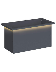 Fioriera da giardino con LED Antracite 30 x 60 x 30 cm Acciaio 2