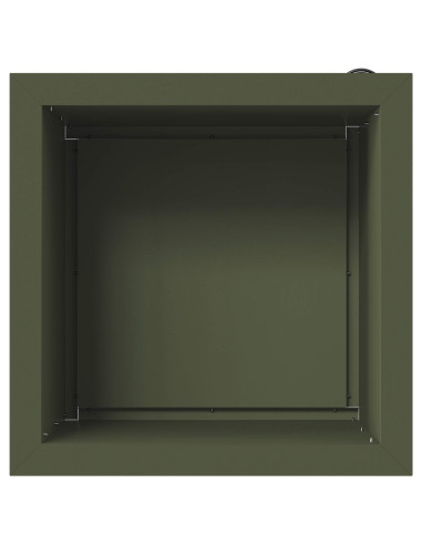 Fioriera da giardino con LED 2 pz Verde Oliva 40 x 40 x 40 cm