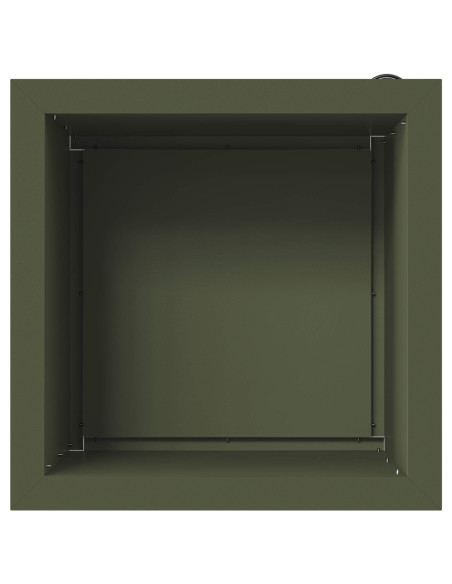 Fioriera da giardino con LED 2 pz Verde Oliva 40 x 40 x 40 cm