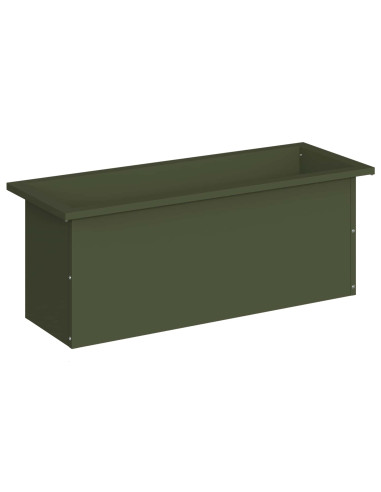 Fioriera da giardino con LED Verde Oliva 30 x 80 x 30 cm