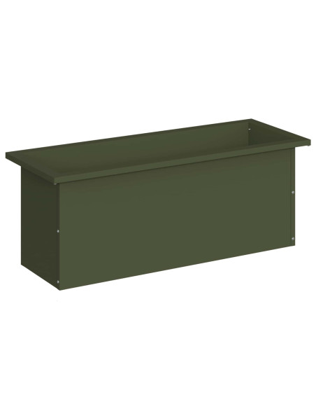 Fioriera da giardino con LED Verde Oliva 30 x 80 x 30 cm