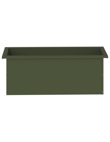 Fioriera da giardino con LED Verde Oliva 30 x 80 x 30 cm