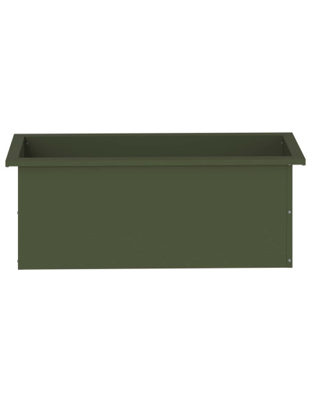 Fioriera da giardino con LED Verde Oliva 30 x 80 x 30 cm