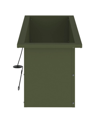 Fioriera da giardino con LED Verde Oliva 30 x 80 x 30 cm