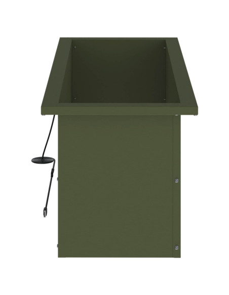 Fioriera da giardino con LED Verde Oliva 30 x 80 x 30 cm