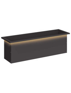 Fioriera da giardino con LED Nero 30 x 100 x 30 cm Acciaio 2